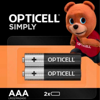 Элемент питания алкалиновый LR03/AAA (блист.2 шт) Opticell