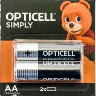 Элемент питания алкалиновый LR6/AA (блист.2 шт) Opticell