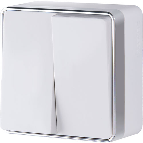 Выключатель двухклавишный ОП Werkel Gallant белый