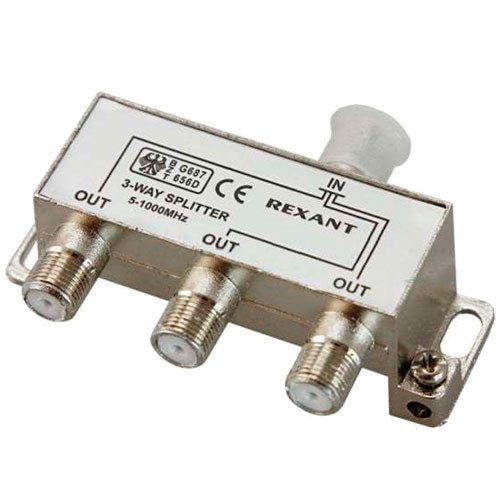 Делитель ТВ краб х3 под F разъем 5-1000 МГц Rexant