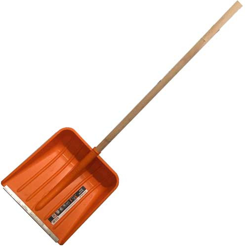 Лопата снеговая Варяг про  400*400*120/5 мм с планкой дер/ч