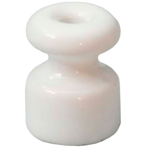 Изолятор для ретро кабеля керамика белый Bironi