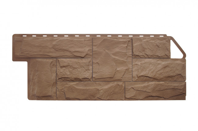 Фасадная панель (цокольный сайдинг) ГРАНИТ ЭКО цвет бежевый (1.13*0.47) Альта-Профиль
