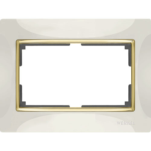 Рамка для двойной розетки Werkel Snabb слоновая кость/золото