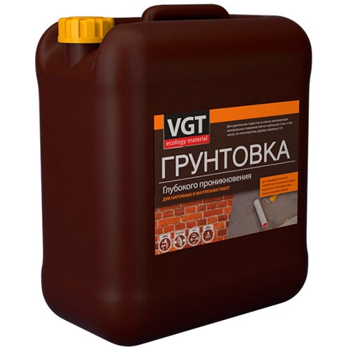 Грунтовка акриловая глубокого проникновения для наружных и внутренних работ ВД-АК-0301 VGT 5 кг