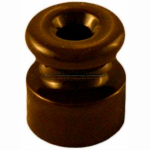 Изолятор для ретро кабеля керамика коричневый Bironi