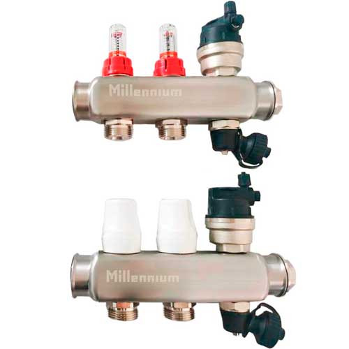 Коллекторная группа Millennium 1 на 2 выхода квадратная с расходомерами