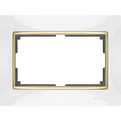 Рамка для двойной розетки Werkel Snabb белая/золото