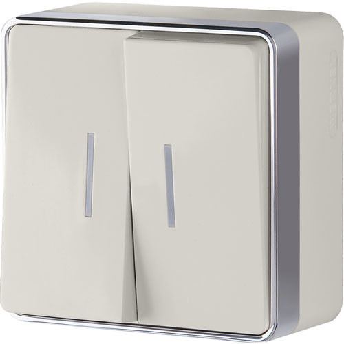 Выключатель двухклавишный с подсветкой ОП Werkel Gallant слоновая кость