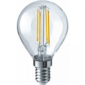 Лампа светодиодная филаментная Е14 12 Вт шар прозрачная 4000 К нейтральный белый ОНЛАЙТ