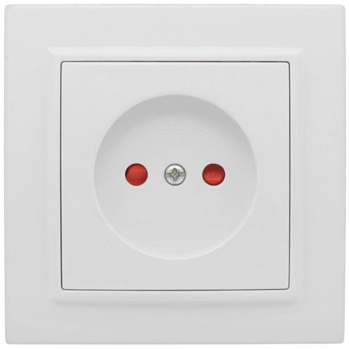 Розетка одинарная CП без заземления белая (EKF Минск)