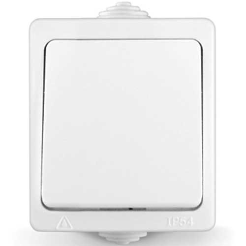 Выключатель одноклавишный открытой установки IP54 белый UNIVersal Алегро