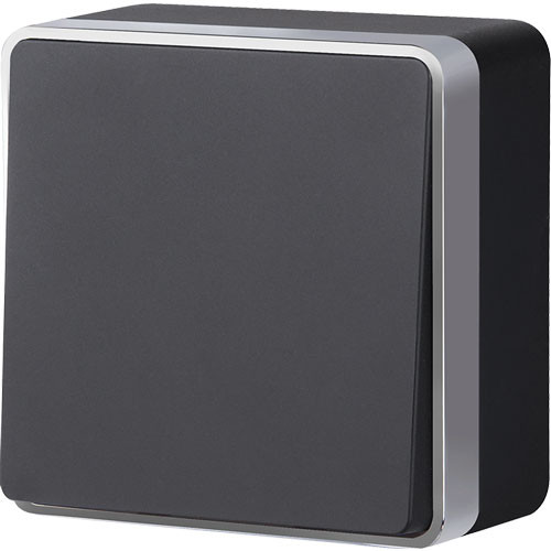 Выключатель одноклавишный ОП Werkel Gallant черный с серебром