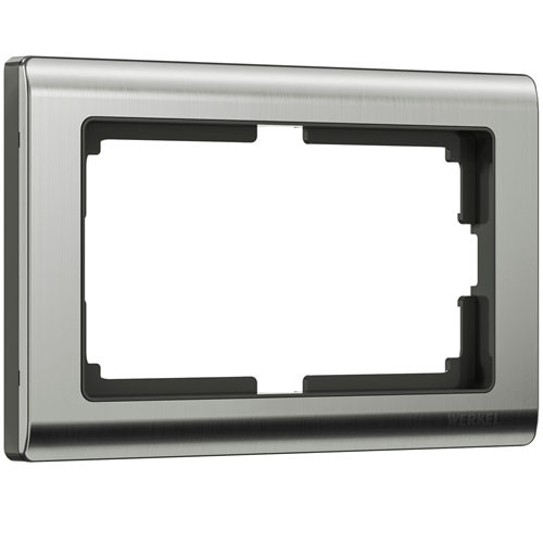 Рамка для двойной розетки Werkel Metallik глянцевый никель