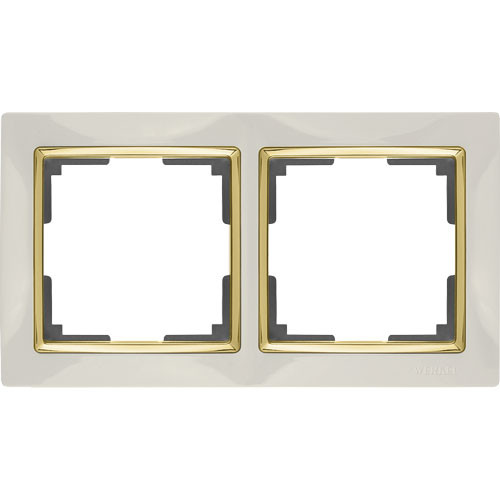 Рамка двойная Werkel Snabb слоновая кость/золото