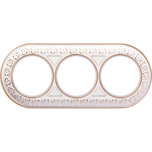 Рамка тройная Antik Runda Ретро белое золото