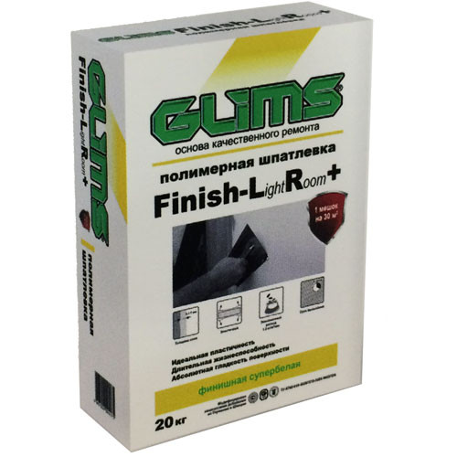 Шпатлевка GLIMS Finish LR+ полимерная супербелая (20 кг)