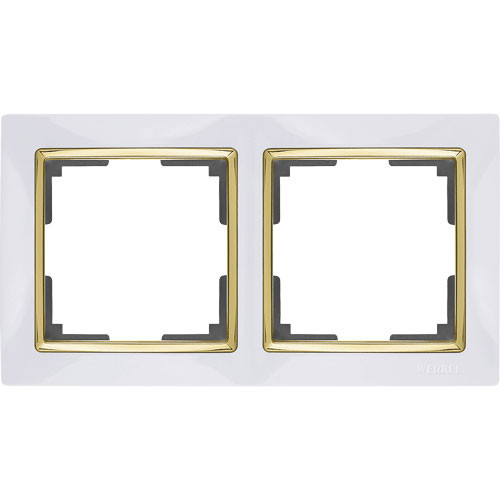 Рамка двойная Werkel Snabb белая/золото