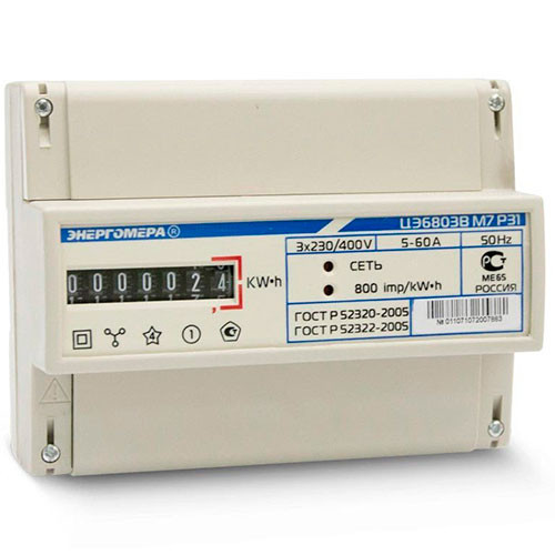 Счетчик (Энергомера) 3ф 5-60 А на DIN-рейку