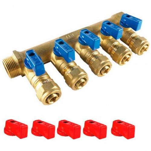 Коллектор с кранами и цангами .3/4 на 5 выходов Millennium
