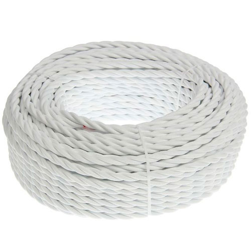 Провод ретро 2*1,5 белый (50 м) Bironi