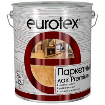 Лак паркетный полуматовый  2,5л. EUROTEX