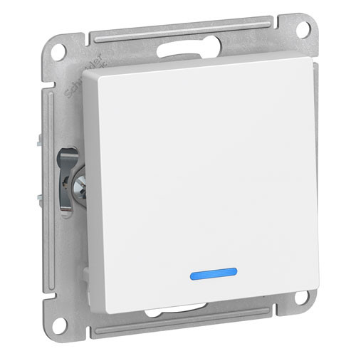 Выключатель одноклавишный с подсветкой СП Schneider Electric AtlasDesign белый