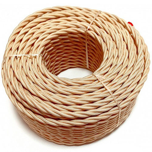 Провод ретро 3*2,5 песочное золото (50 м) Bironi