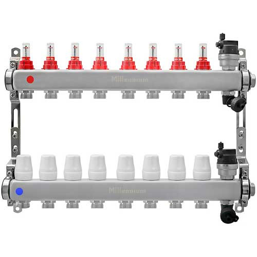 Коллекторная группа Millennium 1 на 8 выхода квадратная с расходомерами