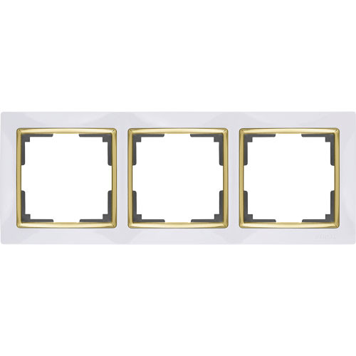 Рамка тройная Werkel Snabb белая/золото