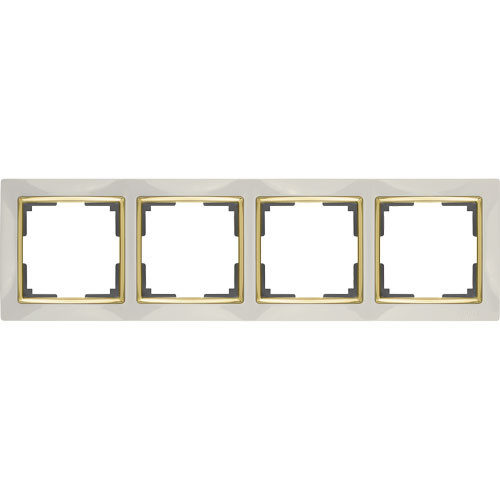 Рамка четырехместная Werkel Snabb слоновая кость/золото