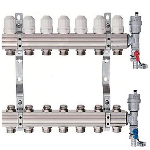 Коллекторная группа без расходомеров 10-вых. Латунь Vieir