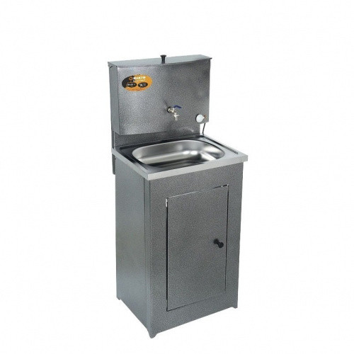 Умывальник дачный КОМФОРТ,с погревом нержавеющая мойка,цвет серебро