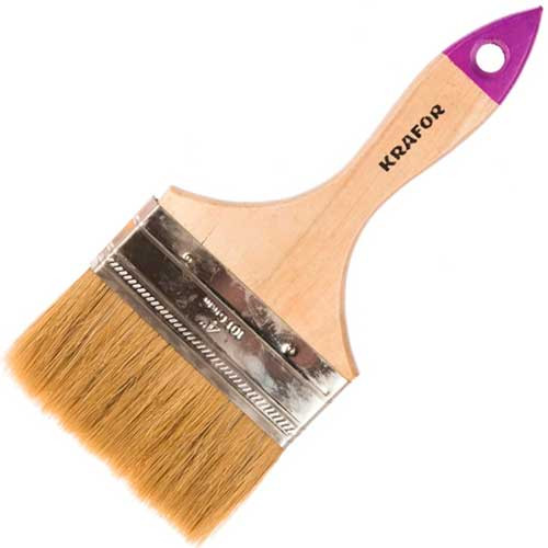 Кисть плоская натуральная щетина 100 мм KRAFOR
