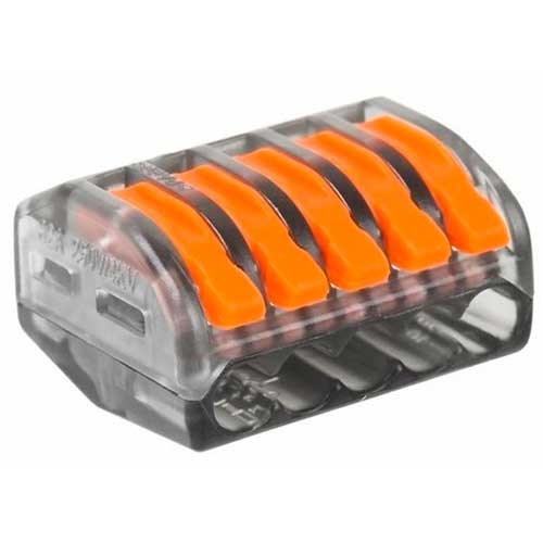 Клеммник 5*(0,08-2,5) (с рычагом) прозрачн, Rexant