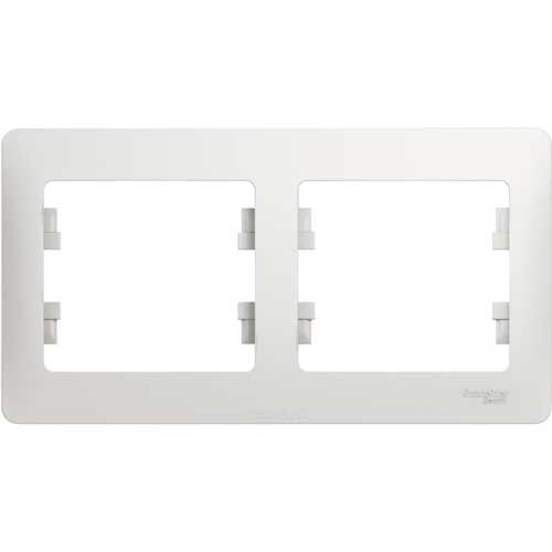 Рамка двойная горизонтальная Schneider Electric Glossa белый