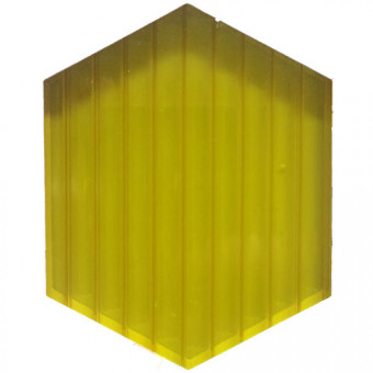 Сотовый поликарбонат 4 мм цвет желтый 6 м