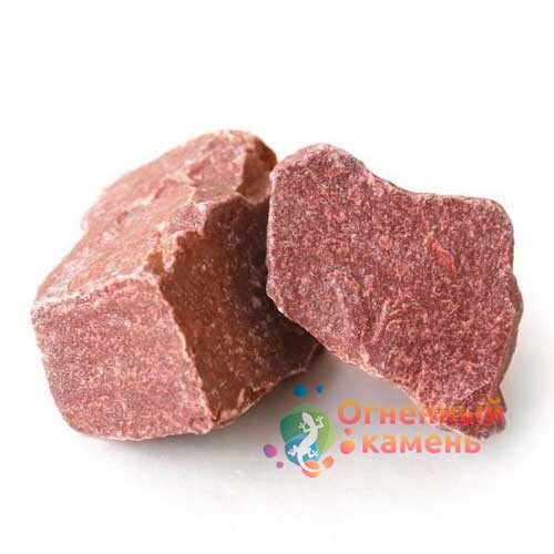 Камень для бани Малиновый Кварцит колотый фракция 70-150 мм. (20 кг ...