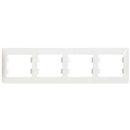 Рамка четырехместная горизонтальная Schneider Electric Glossa белый