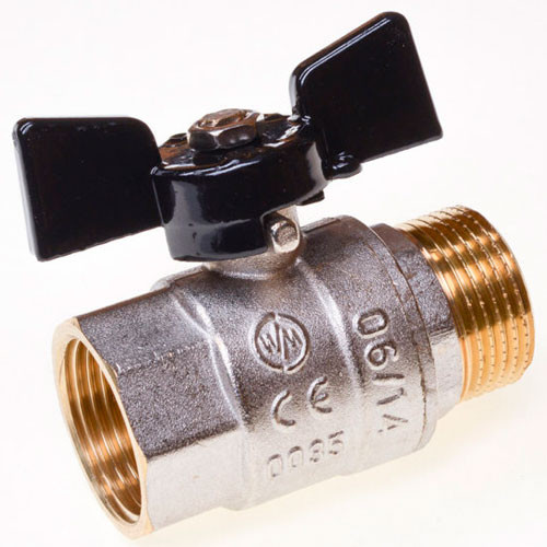 Кран шаровой 1 гайка-штуцер бабочка Millennium