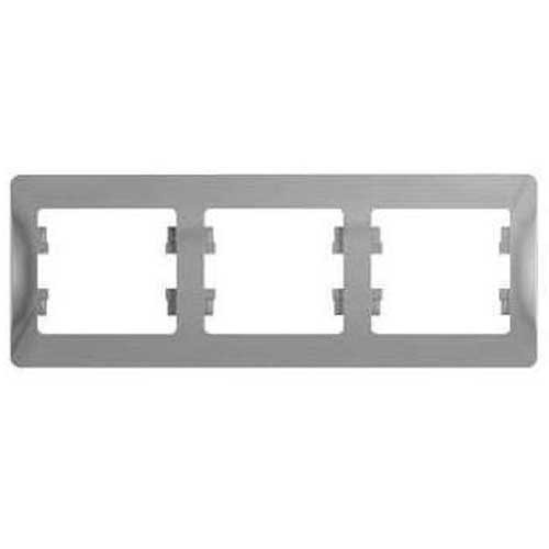 Рамка тройная горизонтальная Schneider Electric Glossa алюминий