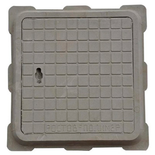 Люк канализационный (квадратный) серый 650*650 полимерпесчаный 3 т