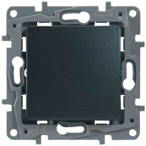 Выключатель проходной одноклавишный СП Legrand Etika антрацит