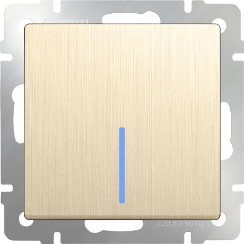 Выключатель одноклавишный с подсветкой СП Werkel шампань рифленый