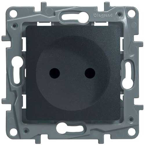 Розетка одинарная СП Legrand Etika без заземления антрацит
