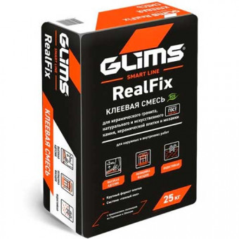 Клей для плитки и керамогранита GLIMS RealFix (25 кг)