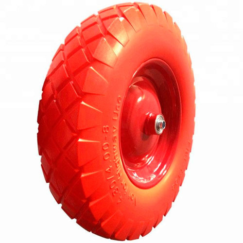 Колесо для тачки полиуретановое 4.00-8, втулка-95мм, подшипник-20мм,.WB120D. WB200D WB300D TSUNAMI