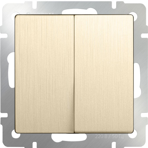 Выключатель двухклавишный СП Werkel шампань рифленый