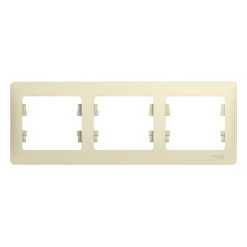 Рамка тройная горизонтальная Schneider Electric Glossa бежевый