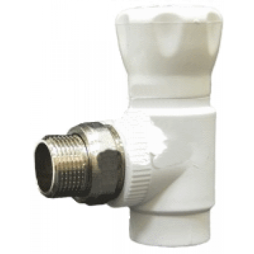 Кран регулируемый для радиатора 20-1/2 угловой верхний (полипропилен)